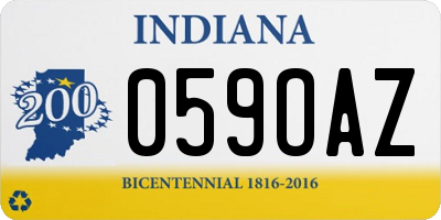 IN license plate 059OAZ