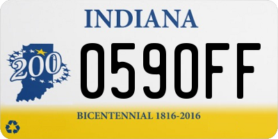 IN license plate 059OFF