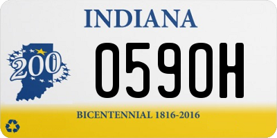 IN license plate 059OH