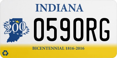 IN license plate 059ORG