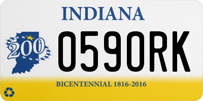 IN license plate 059ORK