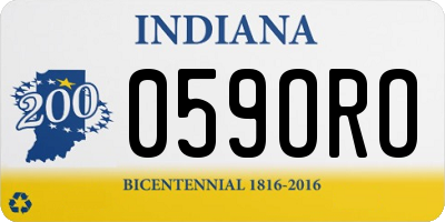 IN license plate 059ORO