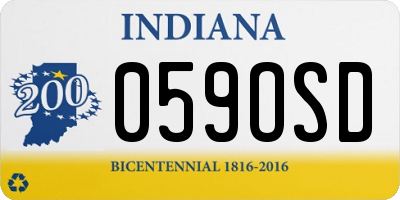 IN license plate 059OSD