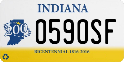 IN license plate 059OSF