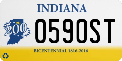 IN license plate 059OST