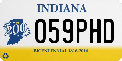 IN license plate 059PHD