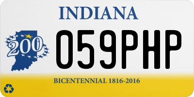 IN license plate 059PHP