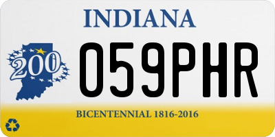 IN license plate 059PHR