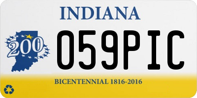 IN license plate 059PIC