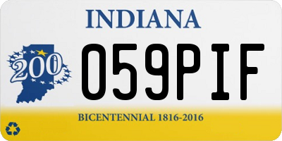 IN license plate 059PIF