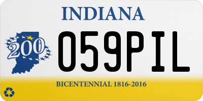 IN license plate 059PIL