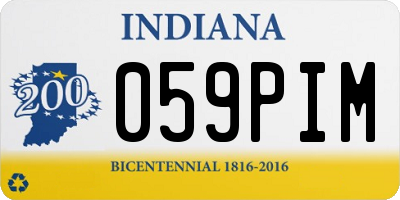 IN license plate 059PIM