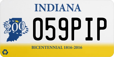 IN license plate 059PIP