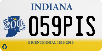 IN license plate 059PIS