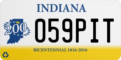 IN license plate 059PIT