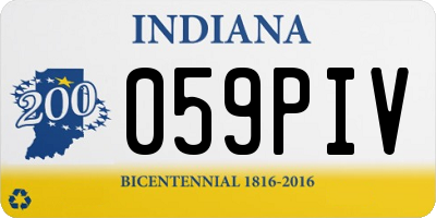 IN license plate 059PIV