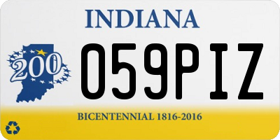 IN license plate 059PIZ