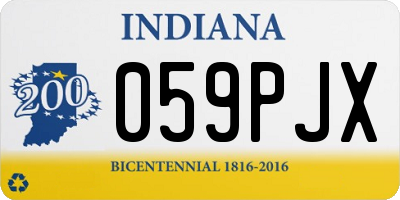 IN license plate 059PJX