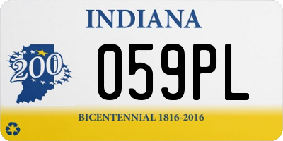 IN license plate 059PL