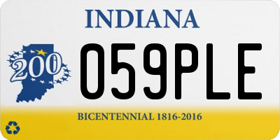 IN license plate 059PLE