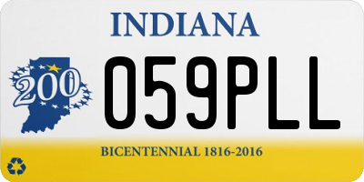 IN license plate 059PLL