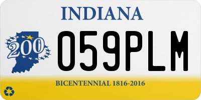 IN license plate 059PLM