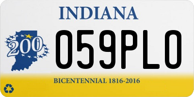 IN license plate 059PLO