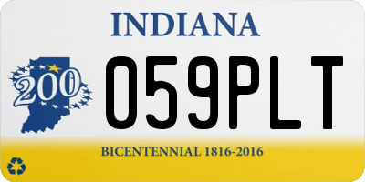 IN license plate 059PLT