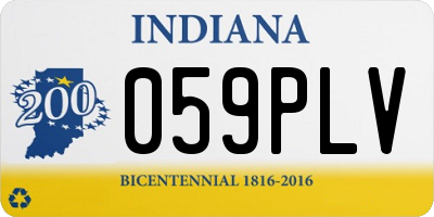 IN license plate 059PLV