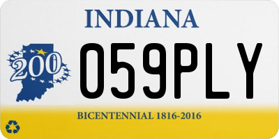 IN license plate 059PLY