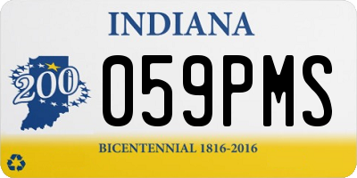 IN license plate 059PMS