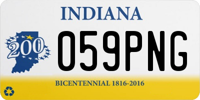 IN license plate 059PNG