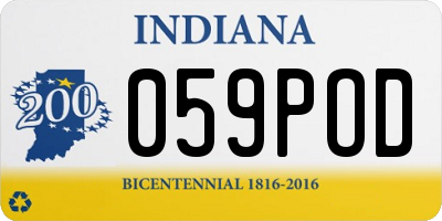 IN license plate 059POD