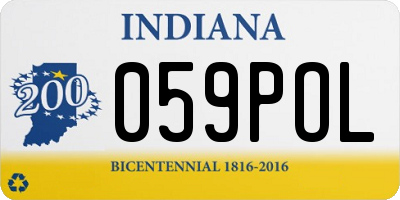 IN license plate 059POL