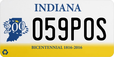 IN license plate 059POS