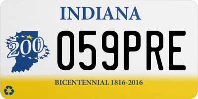 IN license plate 059PRE