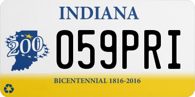 IN license plate 059PRI