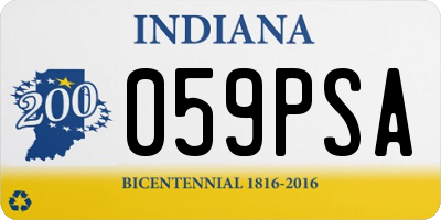 IN license plate 059PSA