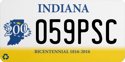 IN license plate 059PSC