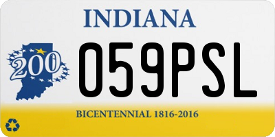 IN license plate 059PSL