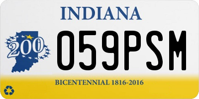 IN license plate 059PSM