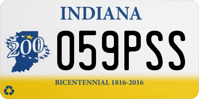 IN license plate 059PSS