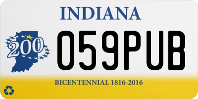 IN license plate 059PUB