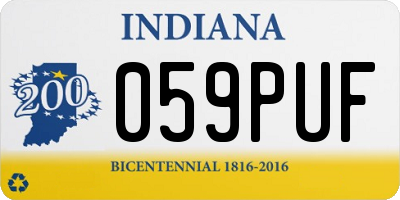 IN license plate 059PUF