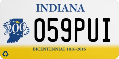 IN license plate 059PUI