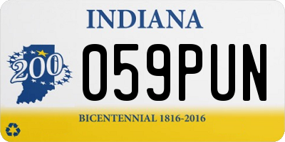 IN license plate 059PUN