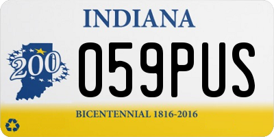IN license plate 059PUS