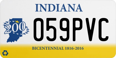 IN license plate 059PVC