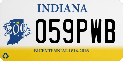 IN license plate 059PWB