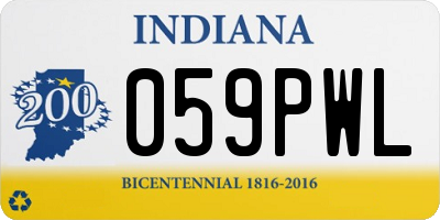 IN license plate 059PWL